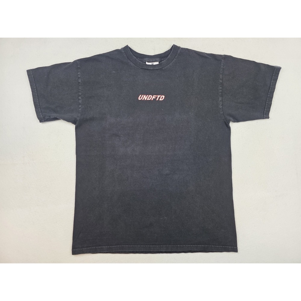 Undefeated Athletics "UNDFTD" Box Logo Spellout White Tag Black Shirt Size M